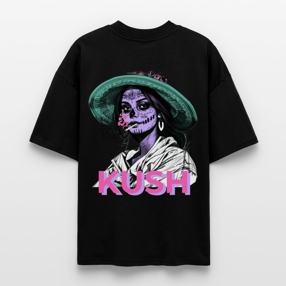 LA CATRINA KUSH Oversized Unisex Bio T-Shirt - Schwarz