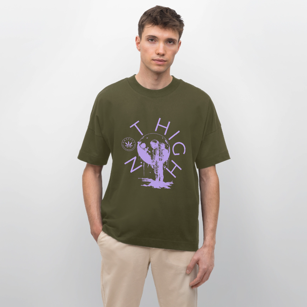 NOT HIGH Oversized Unisex Bio T-Shirt - Khaki