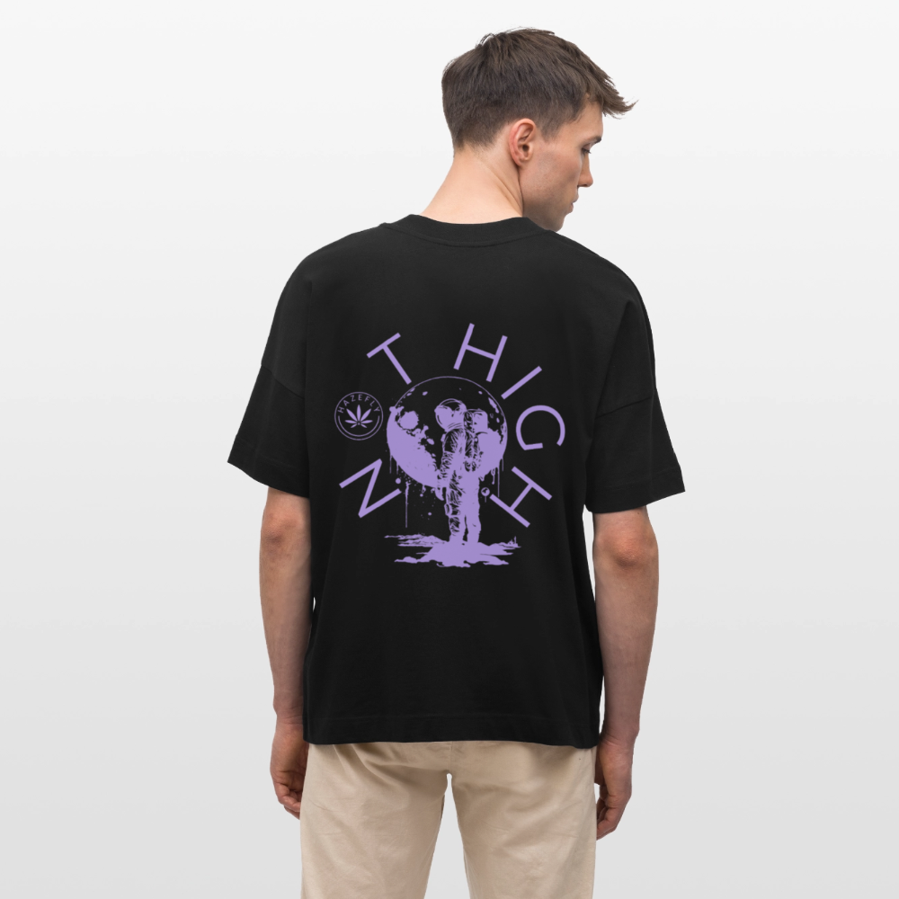 NOT HIGH Oversized Unisex Bio T-Shirt - Schwarz