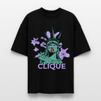 420 CLIQUE Oversized Unisex Bio T-Shirt - Schwarz