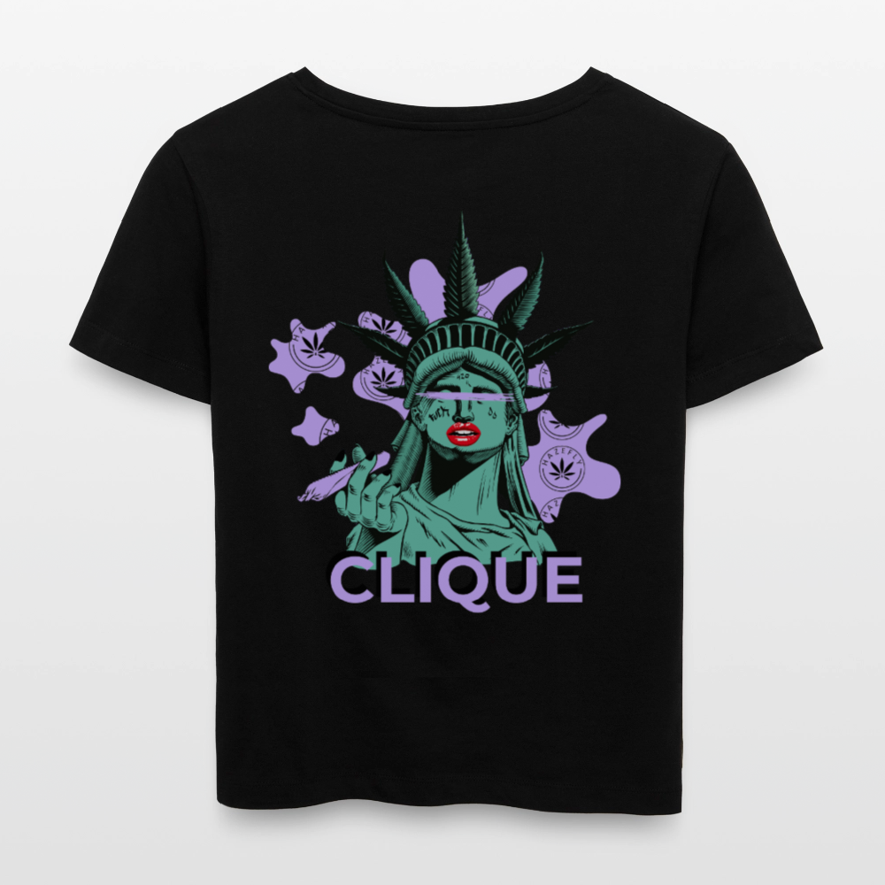 420 CLIQUE 2.0. Relaxed Frauen Bio-T-Shirt - Schwarz