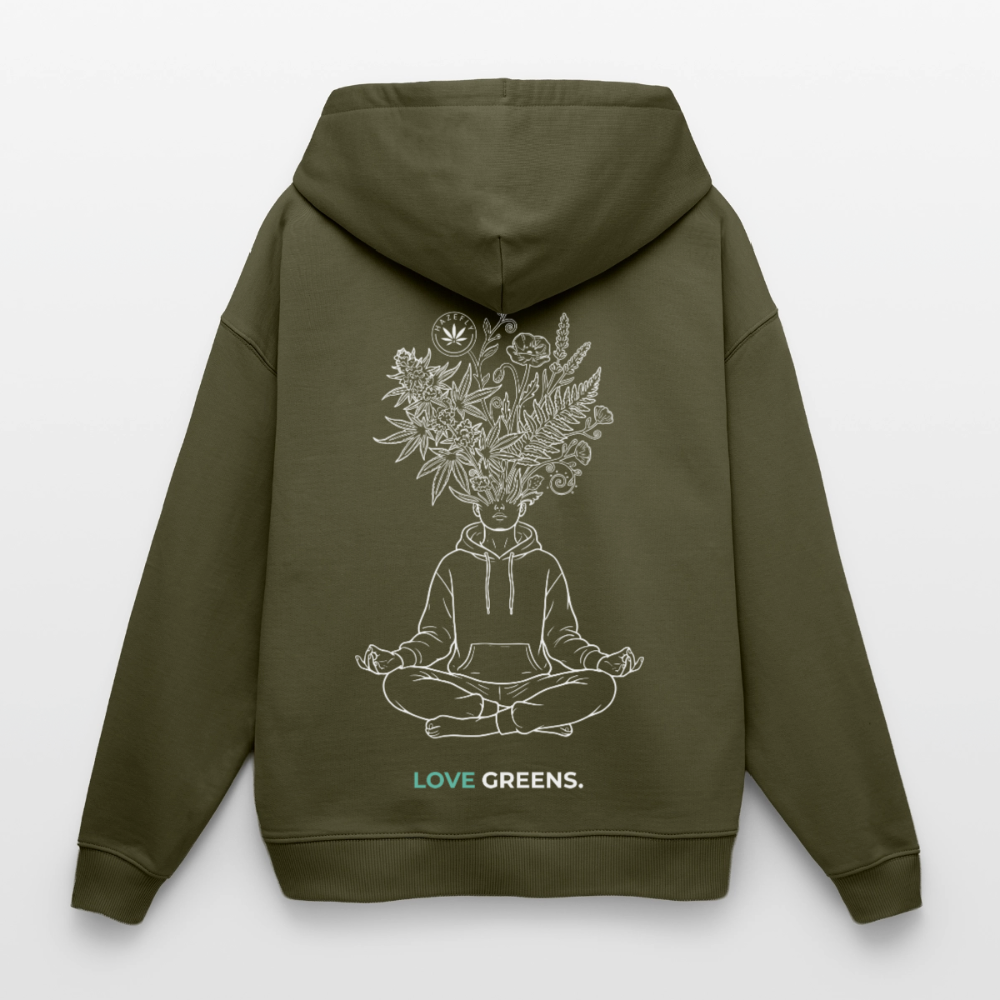LOVE GREENS Oversized Unisex Bio-Hoodie - Khaki