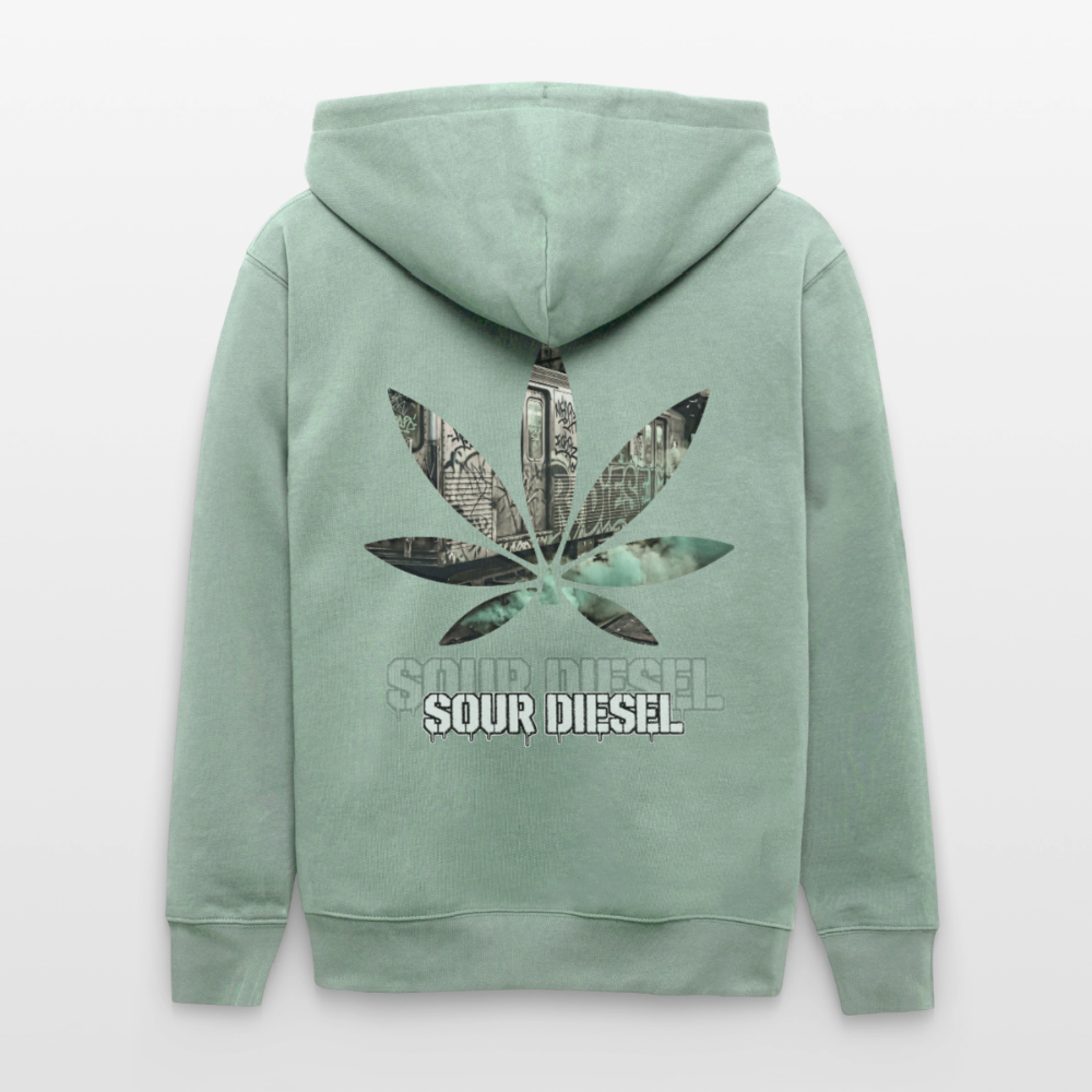 SOUR DIESEL Unisex Bio-Kapuzenjacke - Helles Graugrün