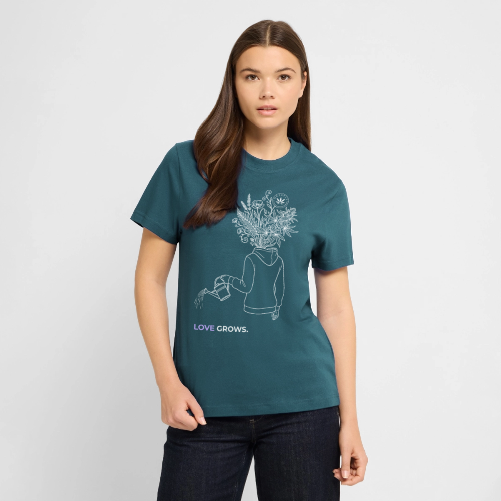 LOVE GROWS I Unisex Bio-T-Shirt - Dunkles Petrol