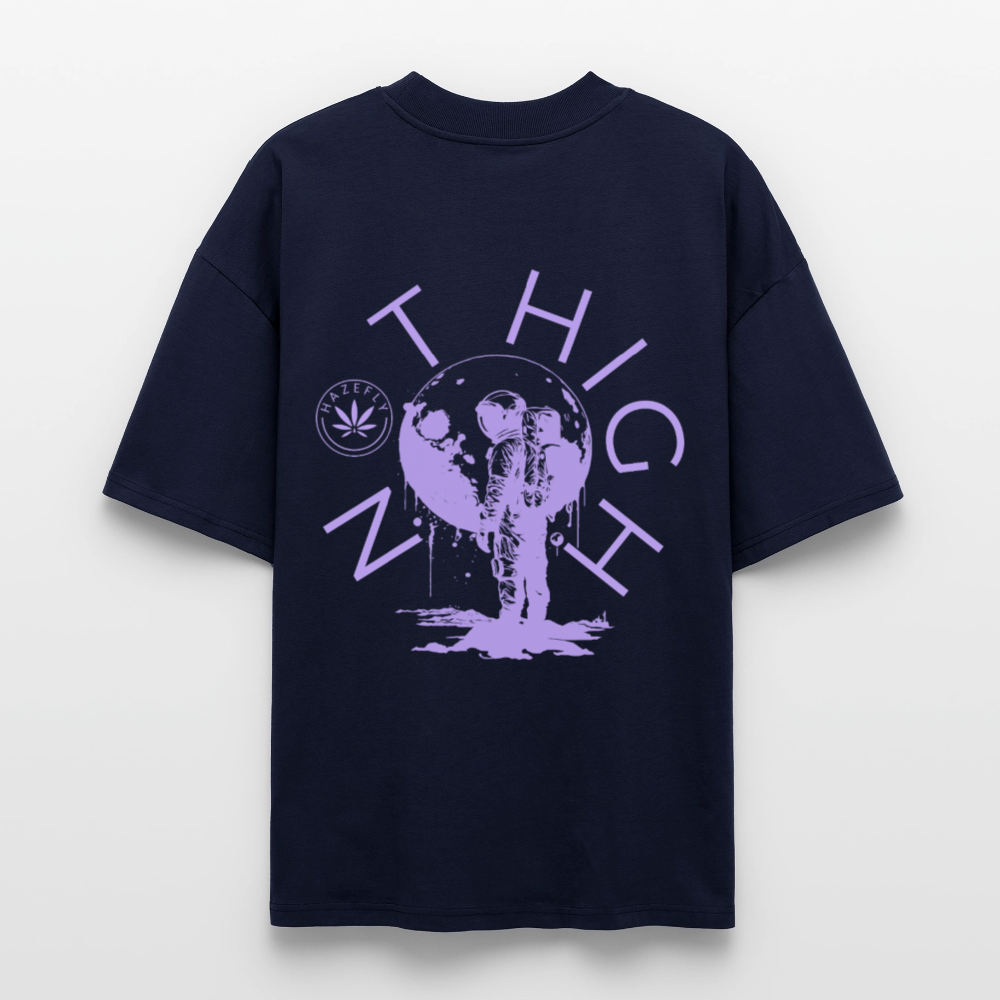 NOT HIGH Oversized Unisex Bio T-Shirt - Navy