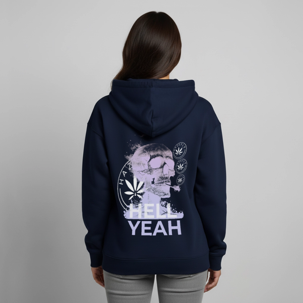 HELL YEAH Oversized Unisex Bio-Hoodie - Navy