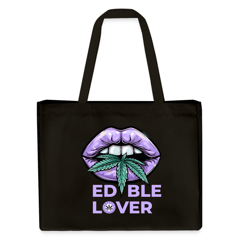 EDIBLE LOVER recycelter Shopping Bag - Schwarz