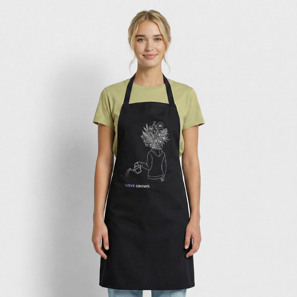 LOVE GROWS I Kochschürze - Schwarz