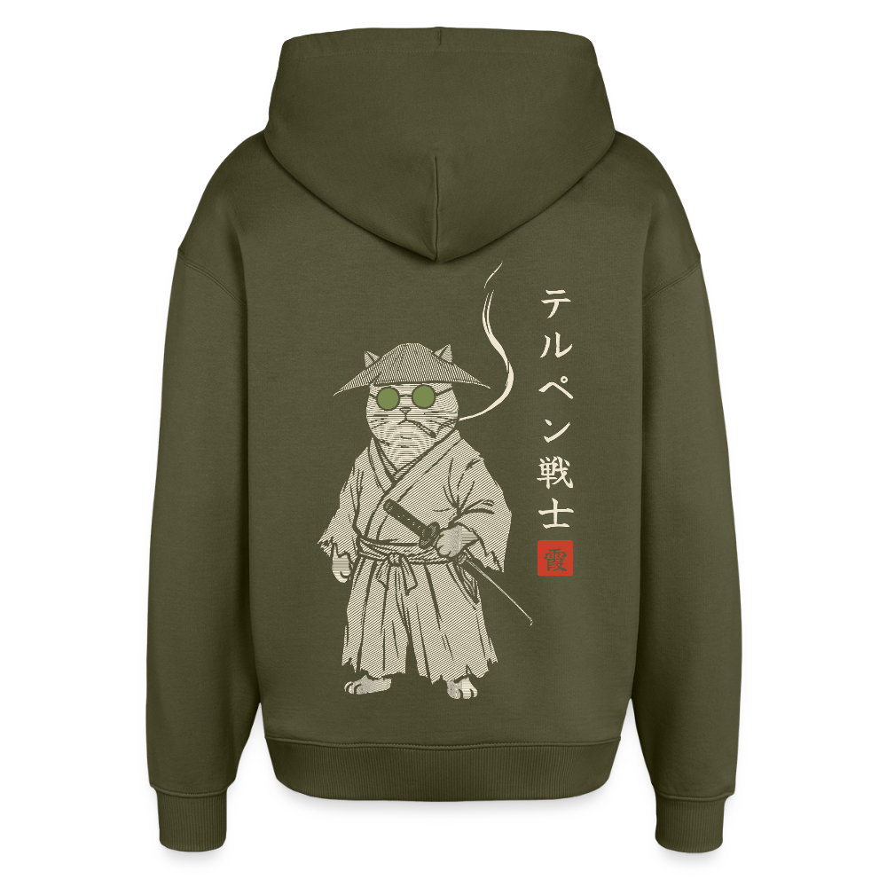 TERPENE WARRIOR Oversized Unisex Bio-Hoodie - Khaki