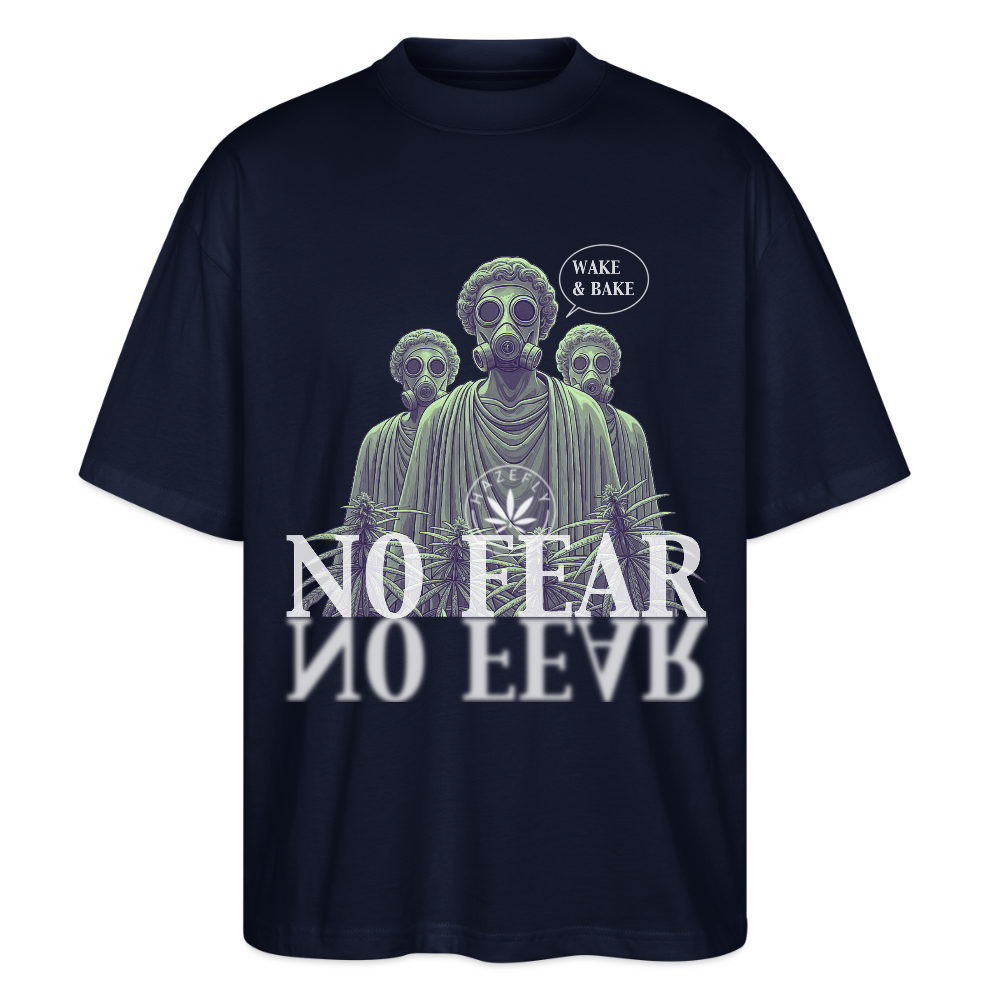 NO FEAR Oversized Unisex Bio T-Shirt - Navy