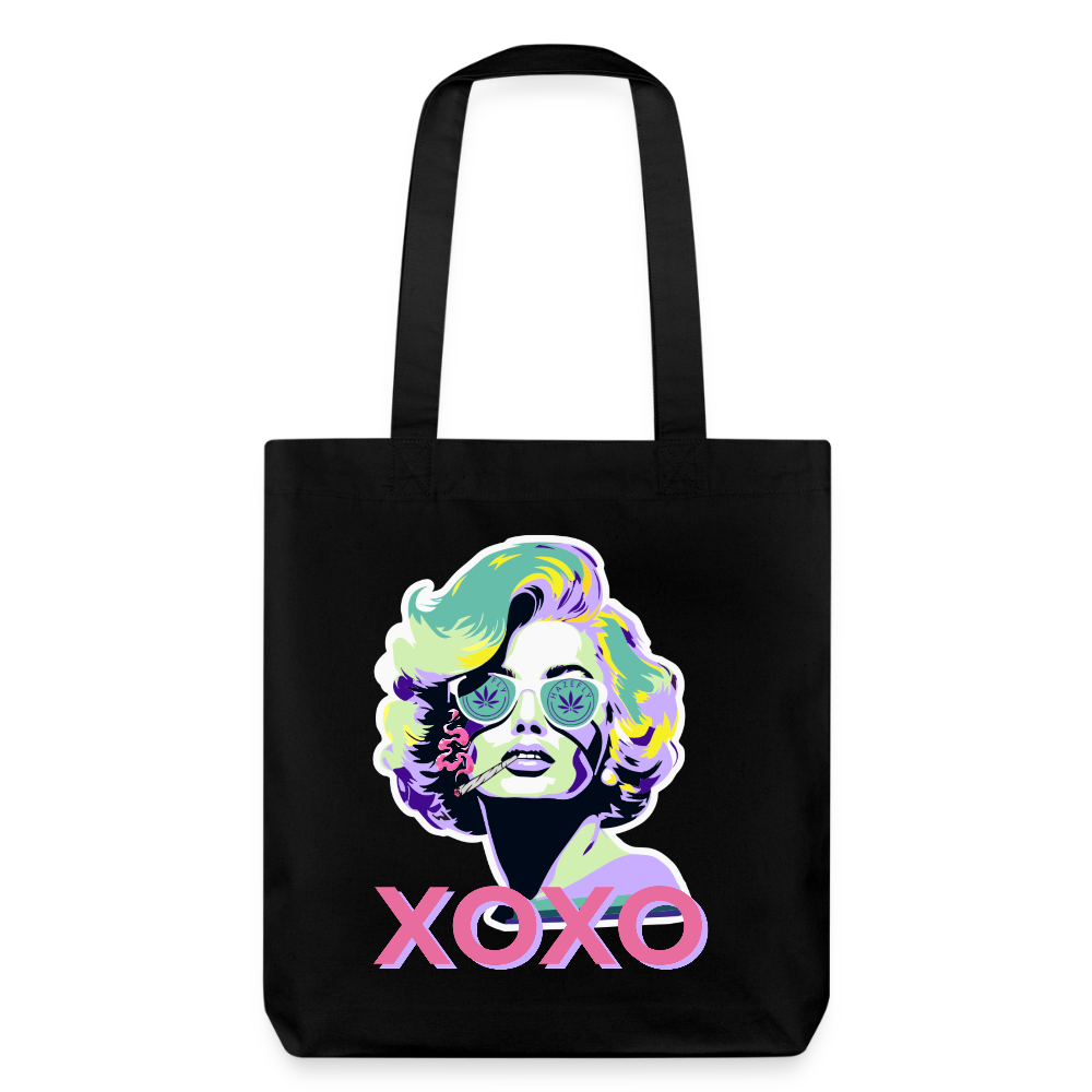 MARYLIN XOXO recycelter Heavyweight Stoffbeutel - Schwarz
