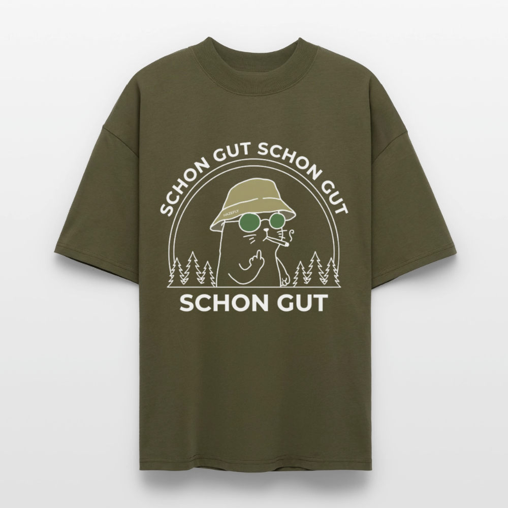 SCHON GUT Unisex Oversized Bio-T-Shirt - Khaki