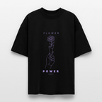 FLOWER POWER Oversized Unisex Bio T-Shirt - Schwarz