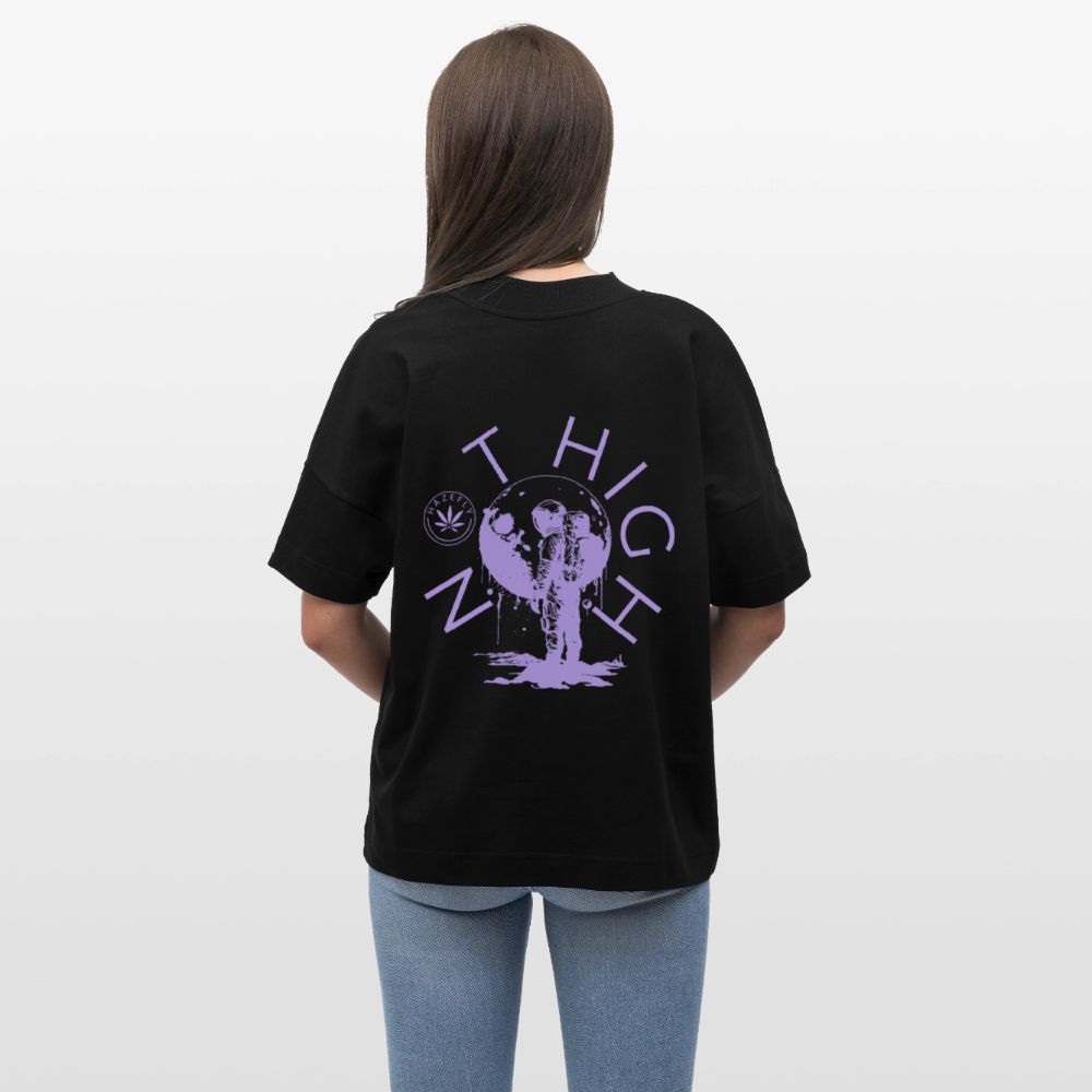 NOT HIGH Oversized Unisex Bio T-Shirt - Schwarz