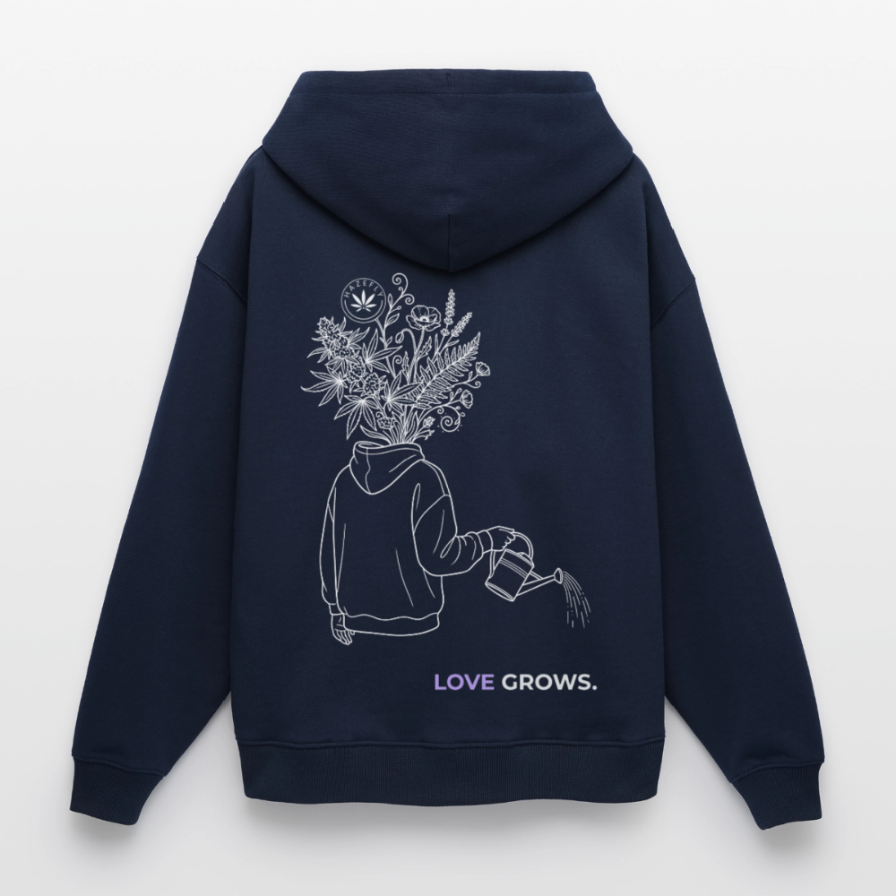 LOVE GROWS II Unisex Bio-Hoodie - Navy