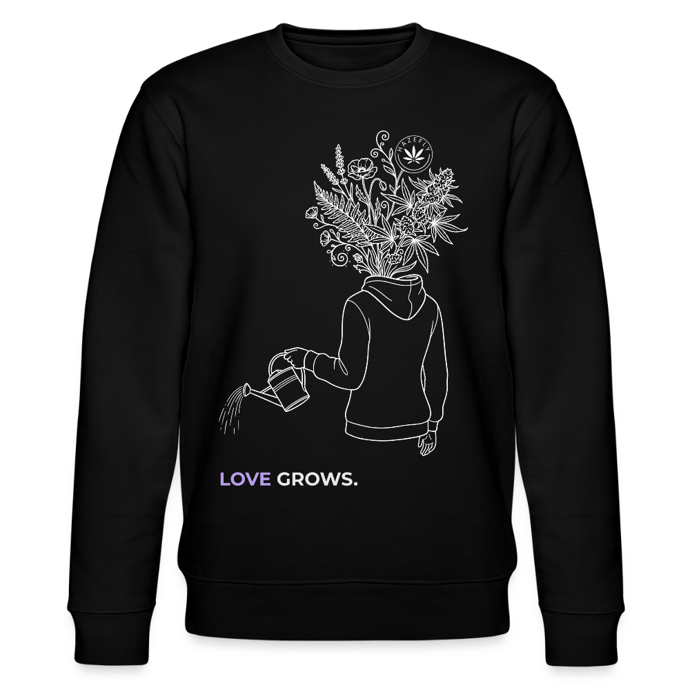 LOVE GROWS I Unisex Bio-Sweatshirt - Schwarz