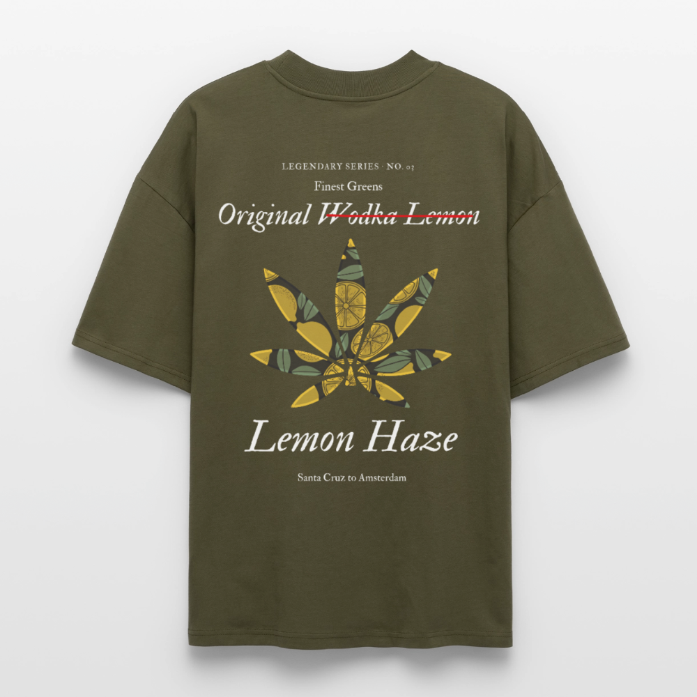 TRUE LEMON Oversized Unisex Bio T-Shirt - Khaki