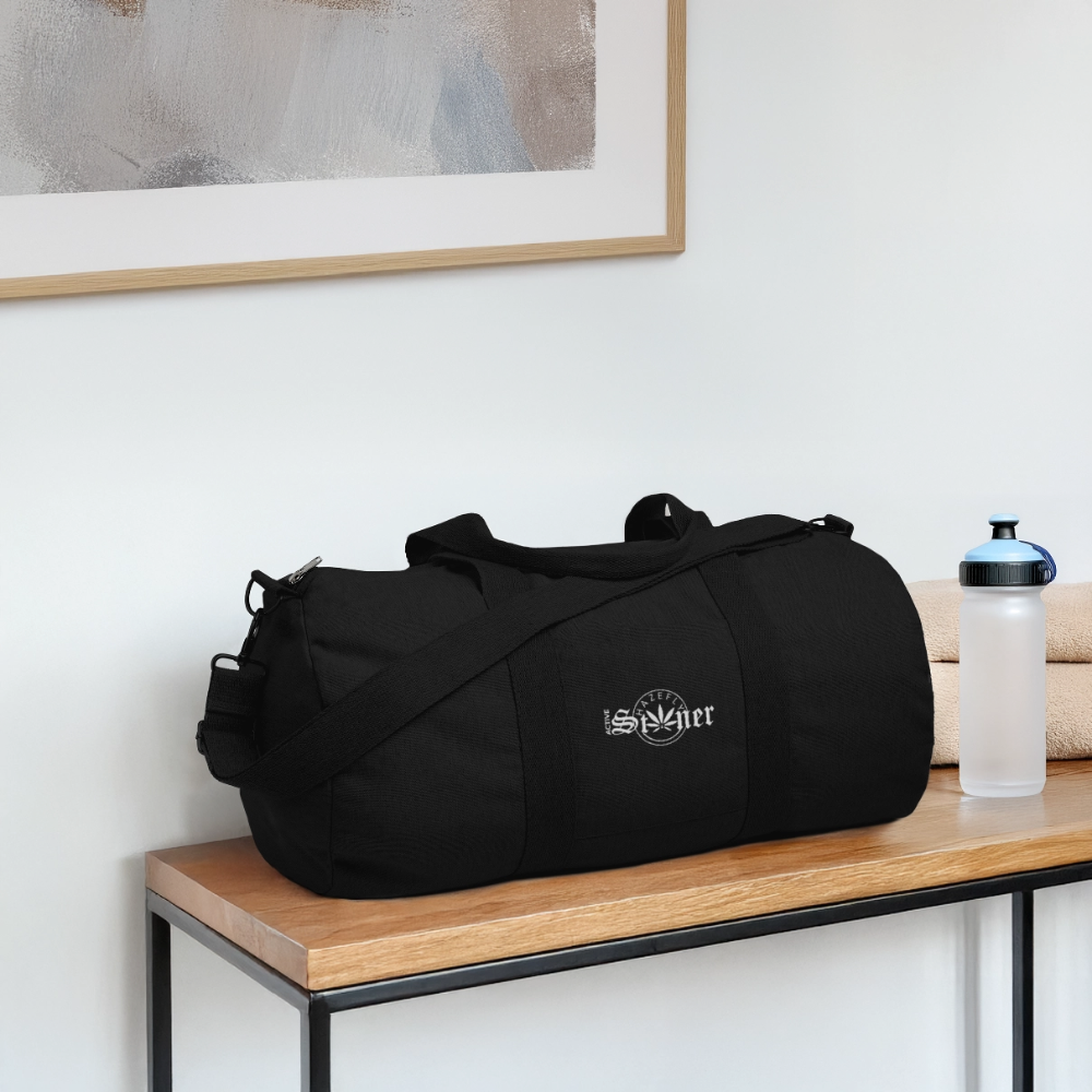 ACTIVE STONER recycelte Canvas Duffle Bag - Schwarz