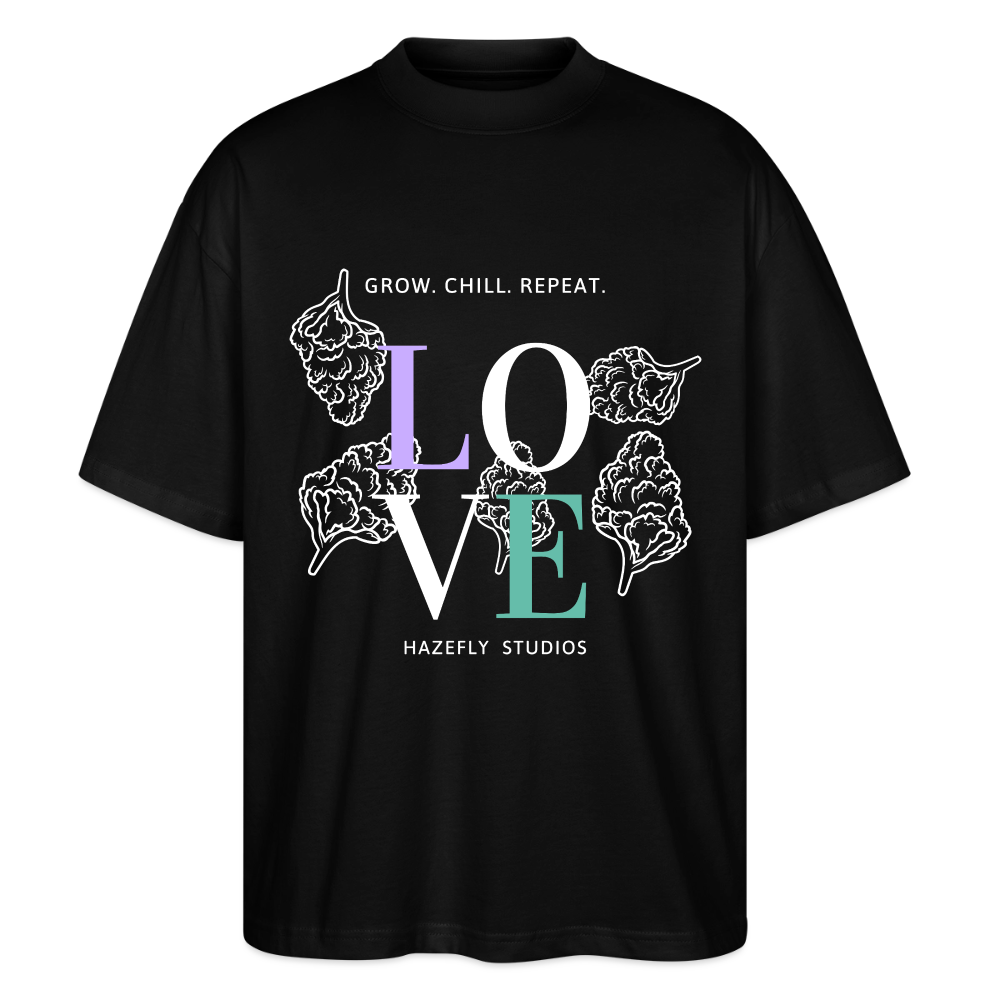 GROW. CHILL. REPEAT. Oversized Unisex Bio T-Shirt - Schwarz
