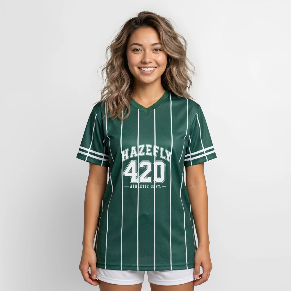 ATHLETIC DEPT Mesh T-Shirt - Dunkelgrün/Weiß