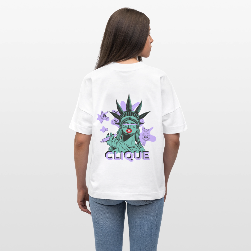 420 CLIQUE Oversized Unisex Bio T-Shirt - Weiß