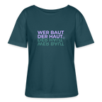 WER BAUT Relaxed Rundhals Frauen Bio-T-Shirt - Dunkles Petrol