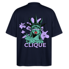 420 CLIQUE 2.0. Oversized Unisex Bio T-Shirt - Navy
