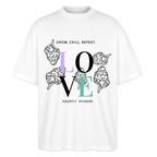 GROW. CHILL. REPEAT. Oversized Unisex Bio T-Shirt - Weiß