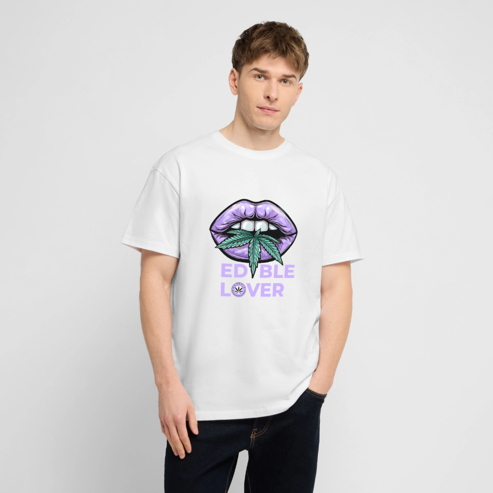 EDIBLE LOVER Oversized Unisex Bio T-Shirt - Weiß