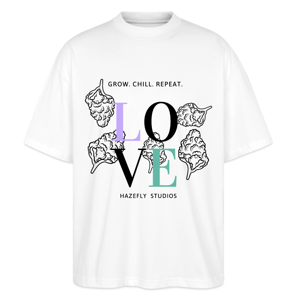 GROW. CHILL. REPEAT. Oversized Unisex Bio T-Shirt - Weiß