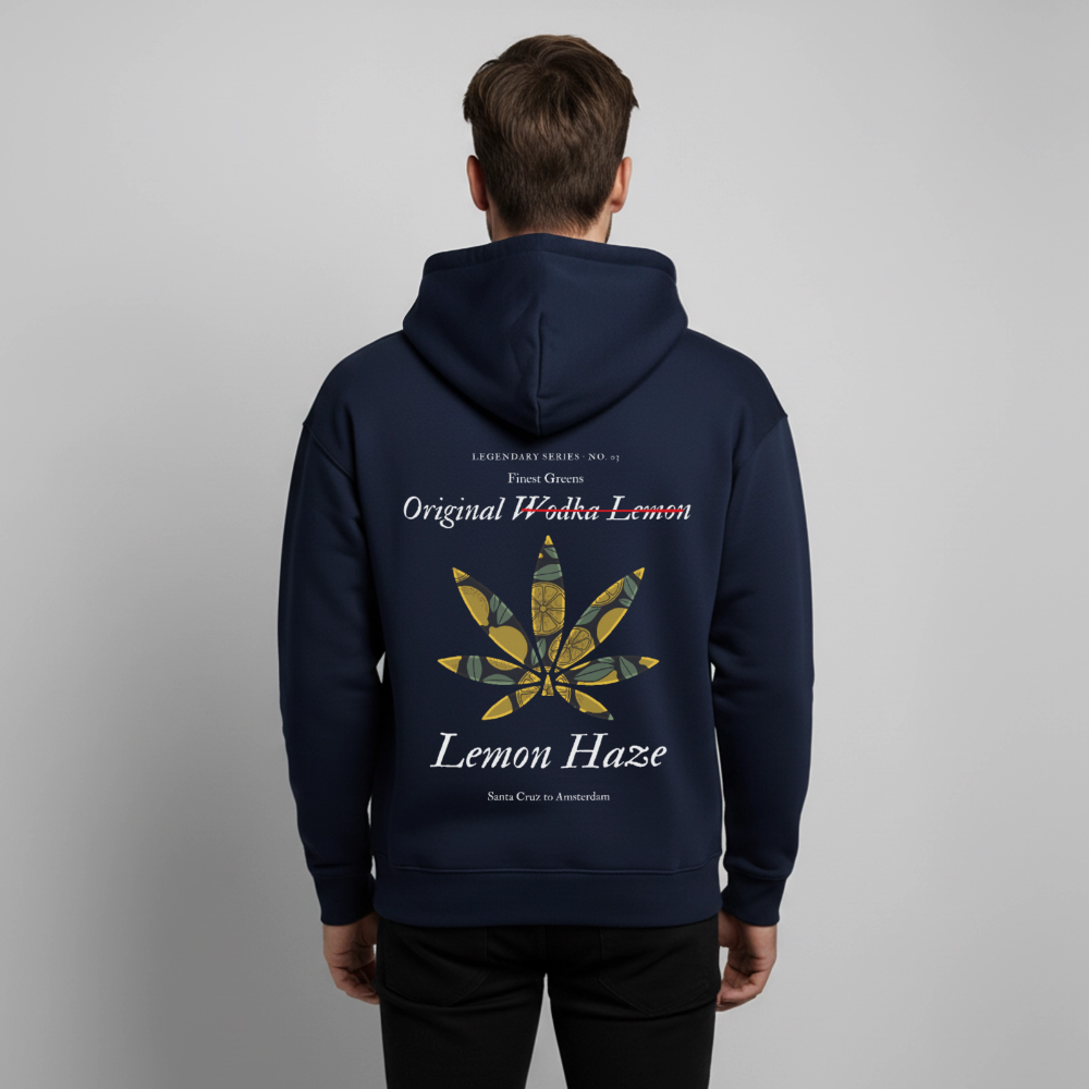 TRUE LEMON Oversized Unisex Bio-Hoodie - Navy
