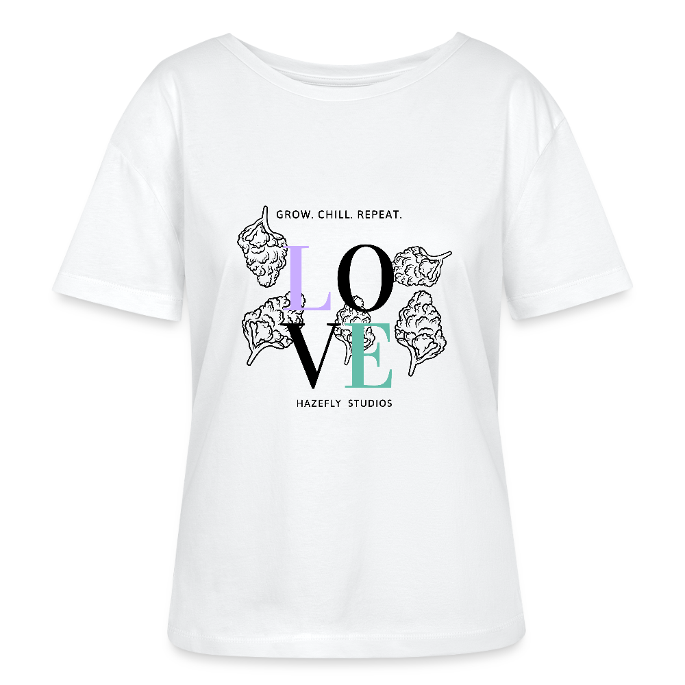 GROW. CHILL. REPEAT. Relaxed Frauen Bio-T-Shirt - Weiß