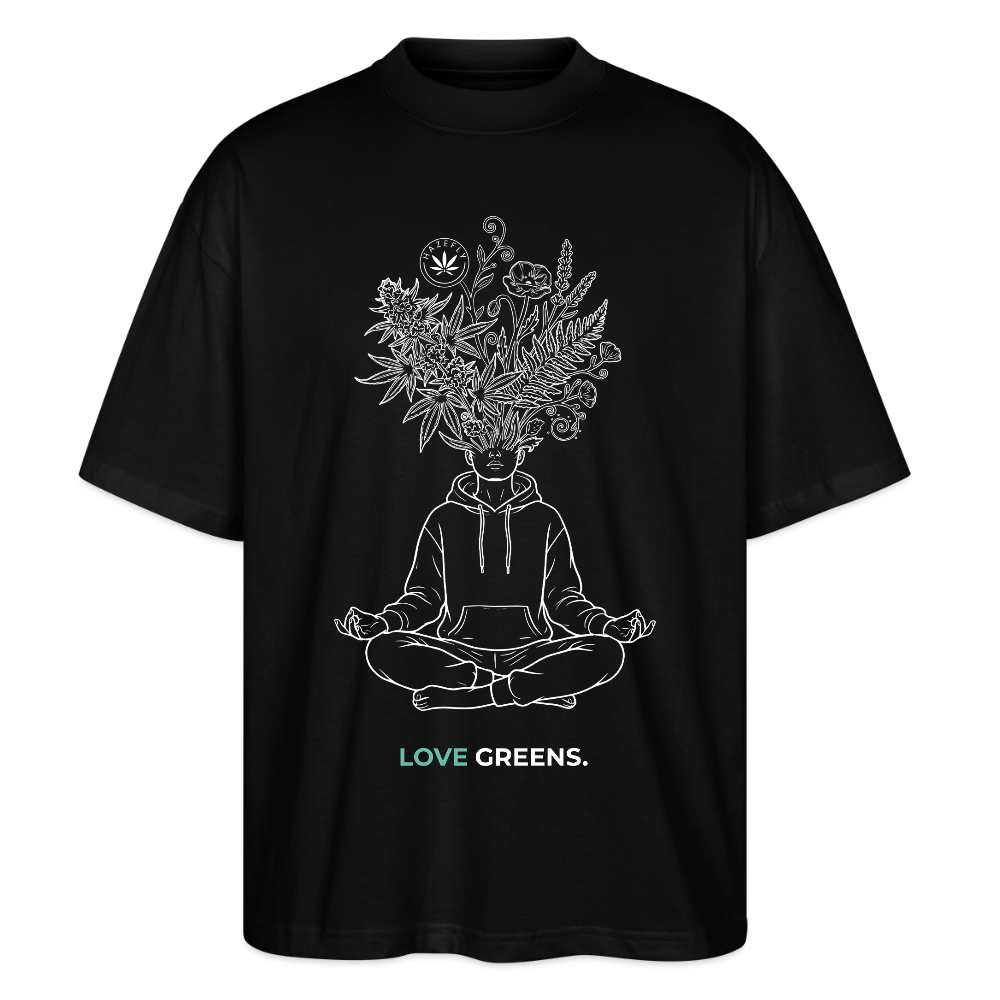 LOVE GREENS Oversized Unisex Bio T-Shirt - Schwarz