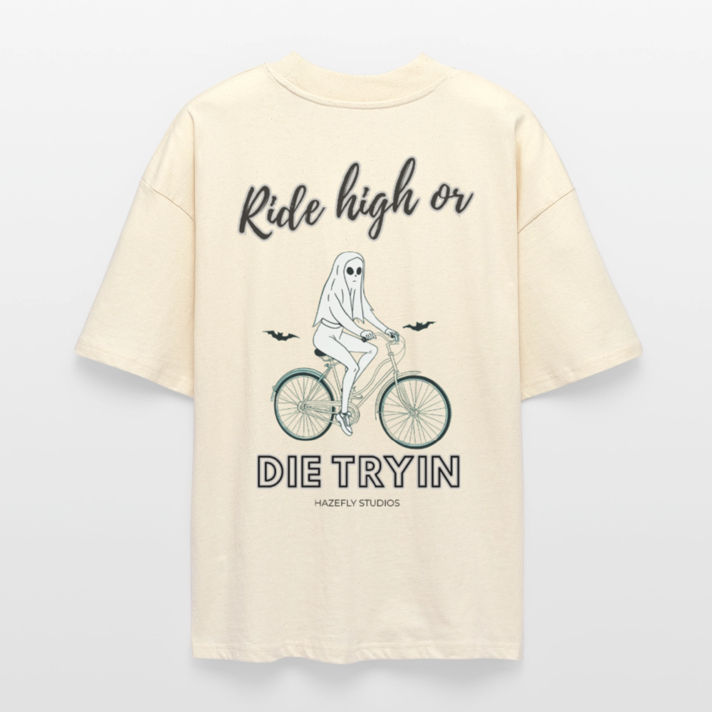 RIDE HIGH Oversized Unisex Bio T-Shirt - Weißgrau
