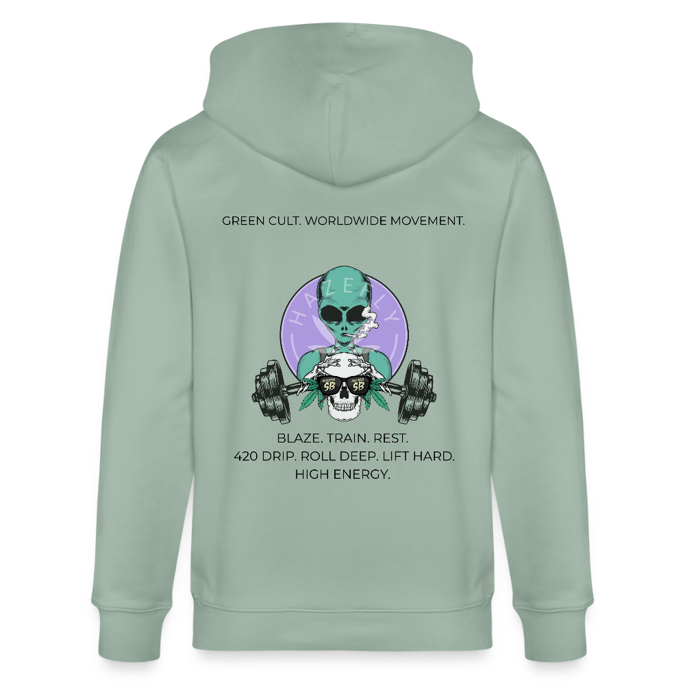 GREEN CULT Unisex Bio-Kapuzenjacke - Helles Graugrün