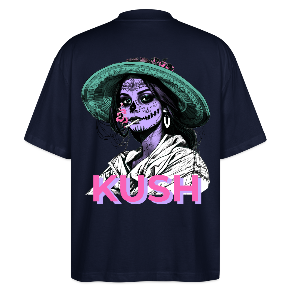 LA CATRINA KUSH Oversized Unisex Bio T-Shirt - Navy