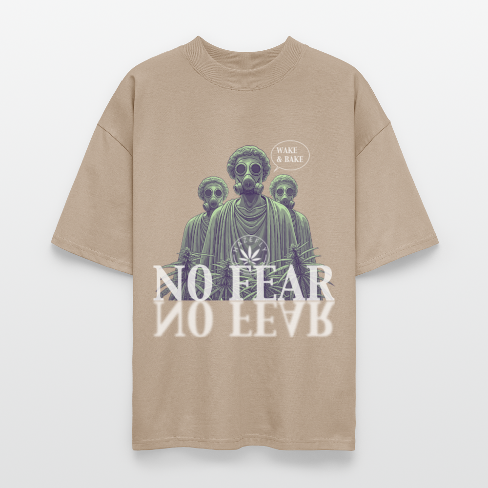NO FEAR Oversized Unisex Bio T-Shirt - Steingrau