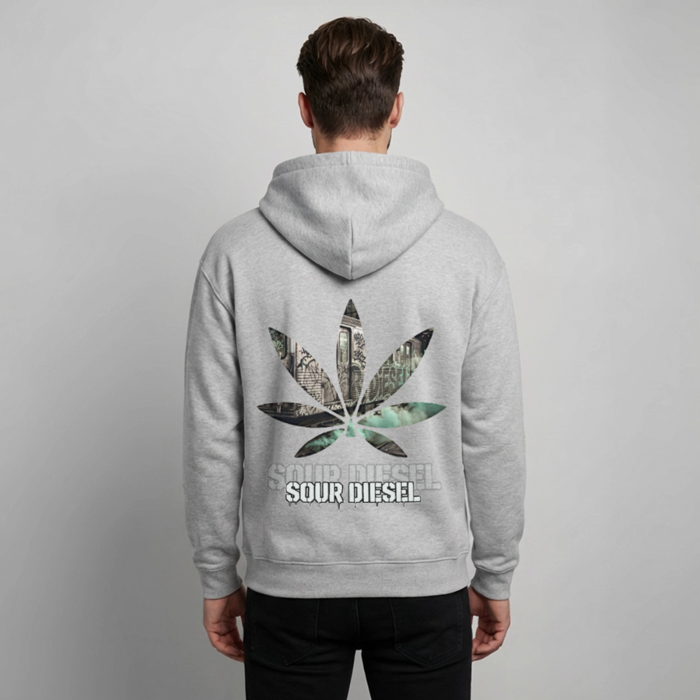 SOUR DIESEL Oversized Unisex Bio-Hoodie - Grau meliert