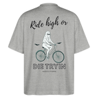 RIDE HIGH Oversized Unisex Bio T-Shirt - Grau meliert