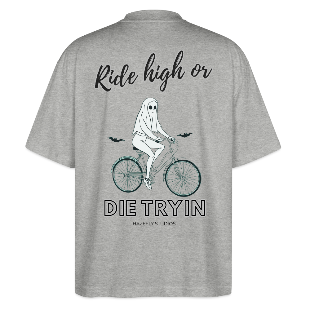 RIDE HIGH Oversized Unisex Bio T-Shirt - Grau meliert