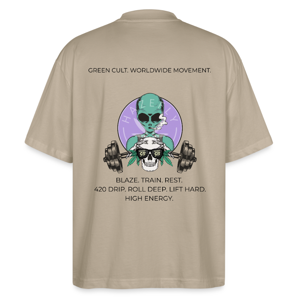GREEN CULT Oversized Unisex Bio T-Shirt - Steingrau