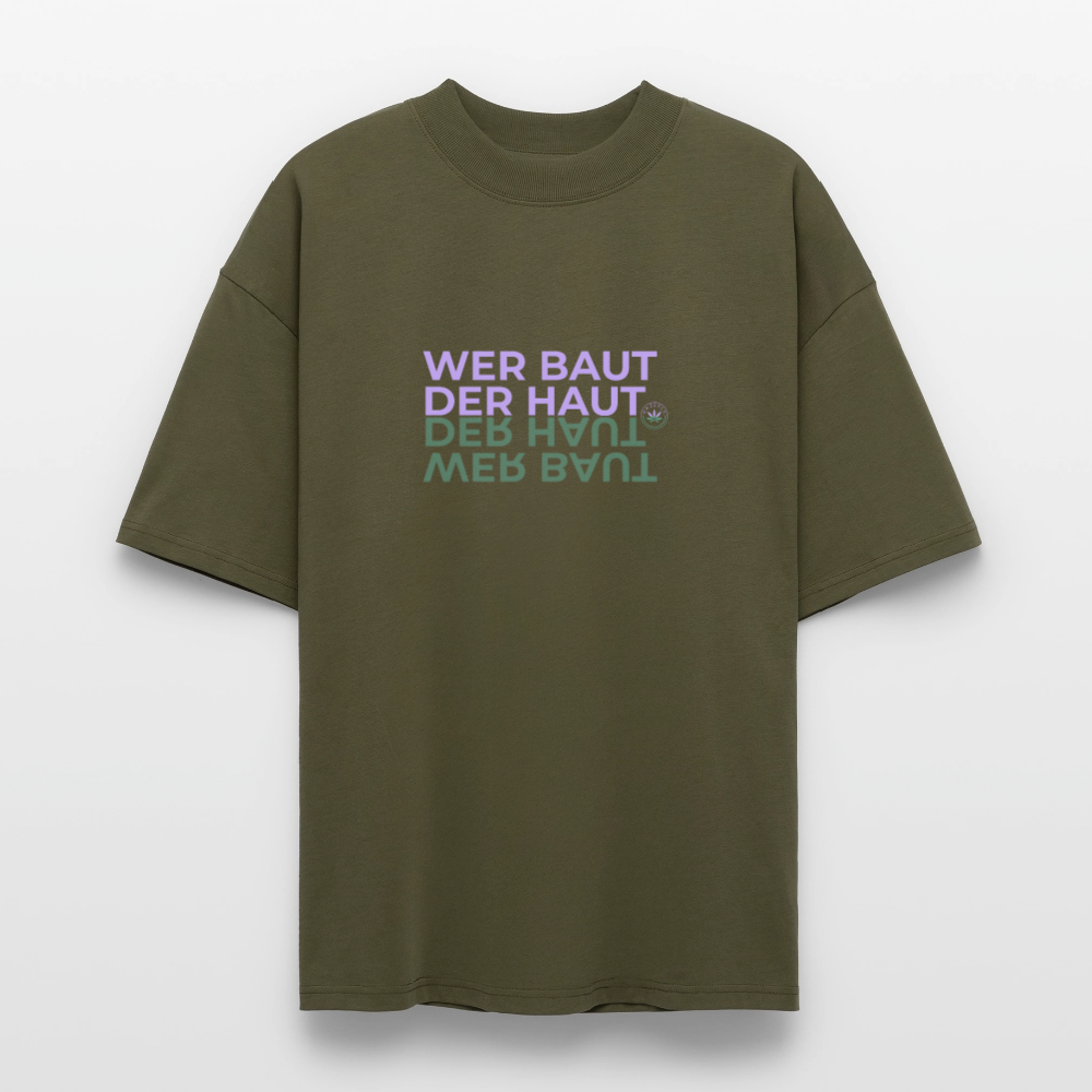 WER BAUT Oversized Unisex Bio T-Shirt - Khaki