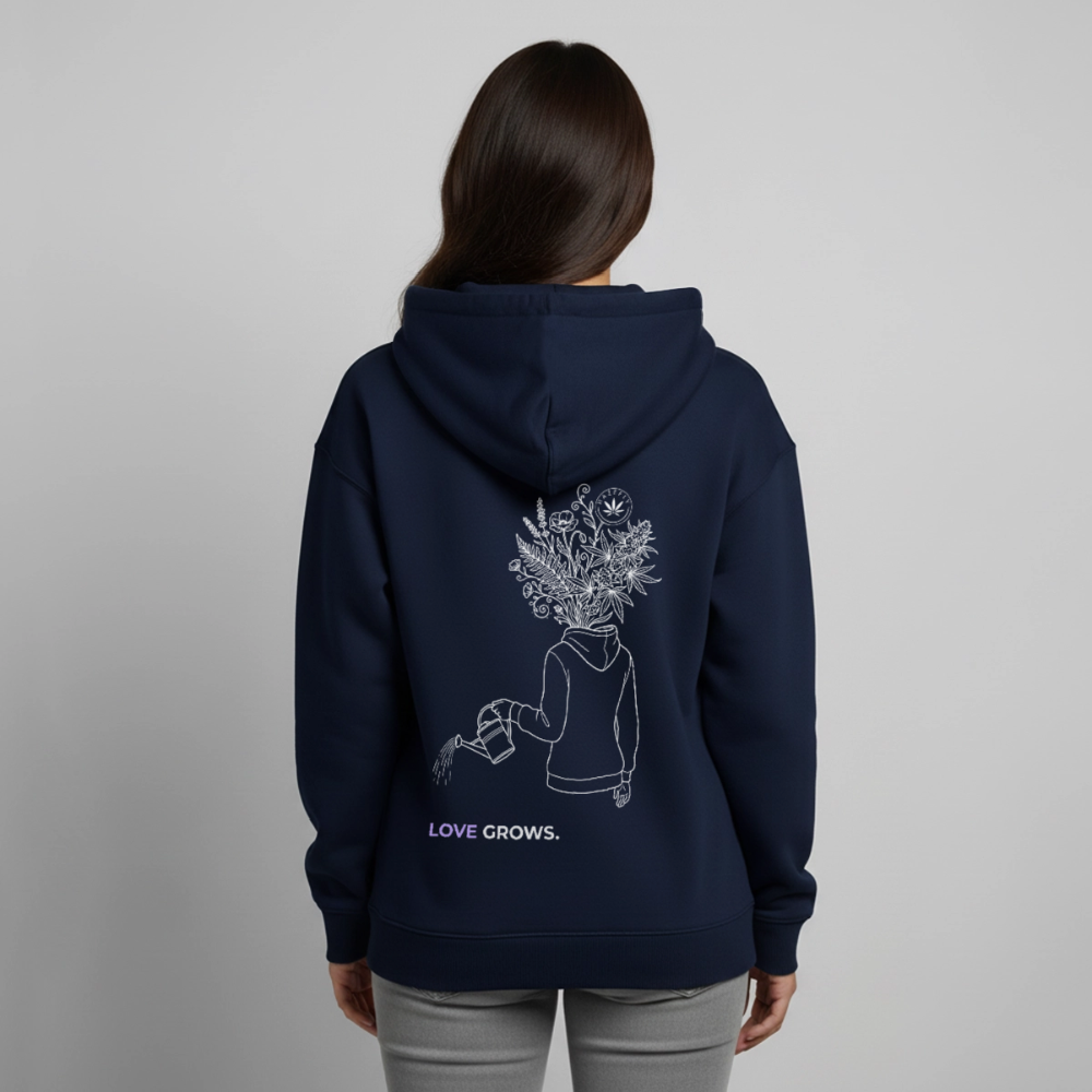 LOVE GROWS I Oversized Unisex Bio-Hoodie - Navy