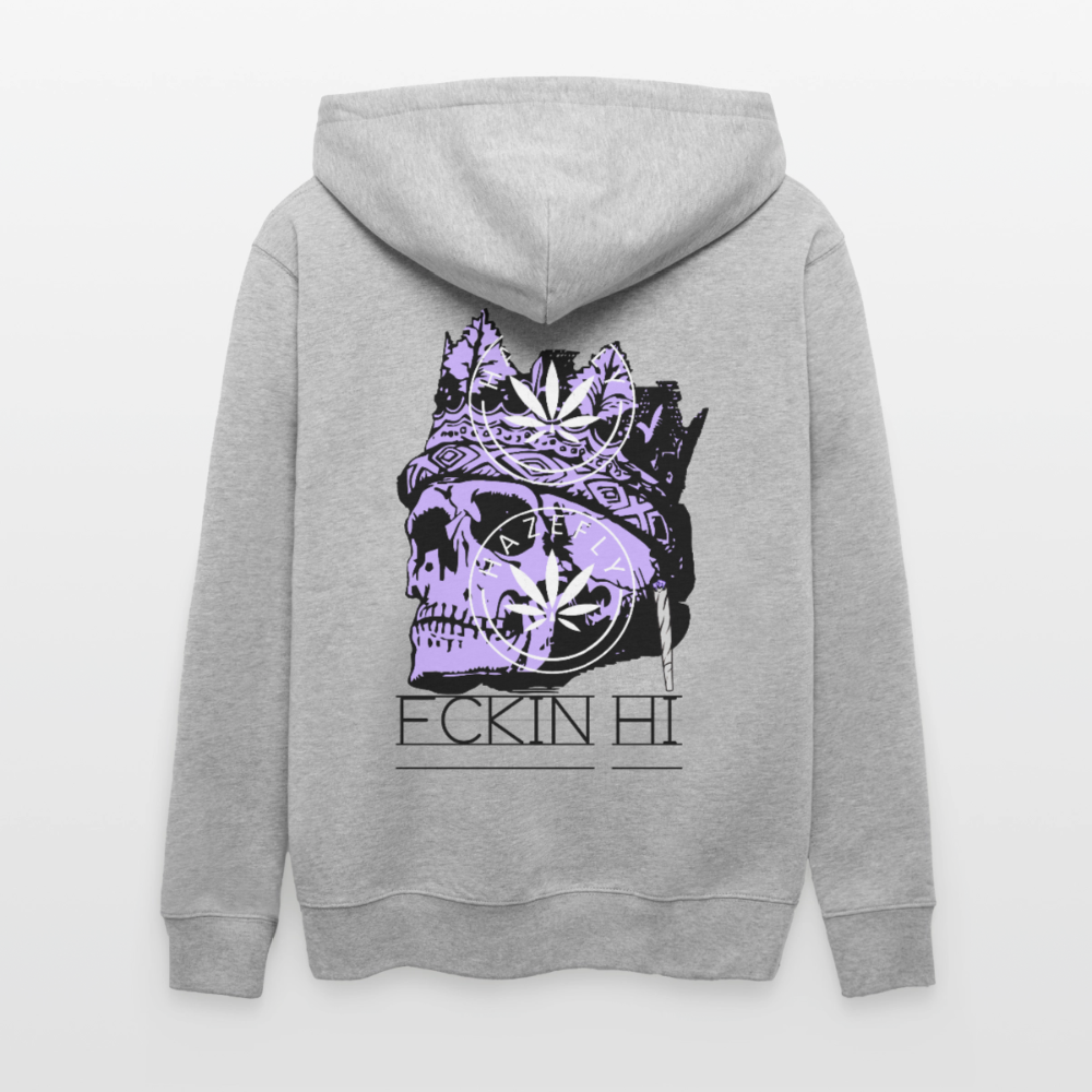 420 SKULL Unisex Bio-Kapuzenjacke - Grau meliert