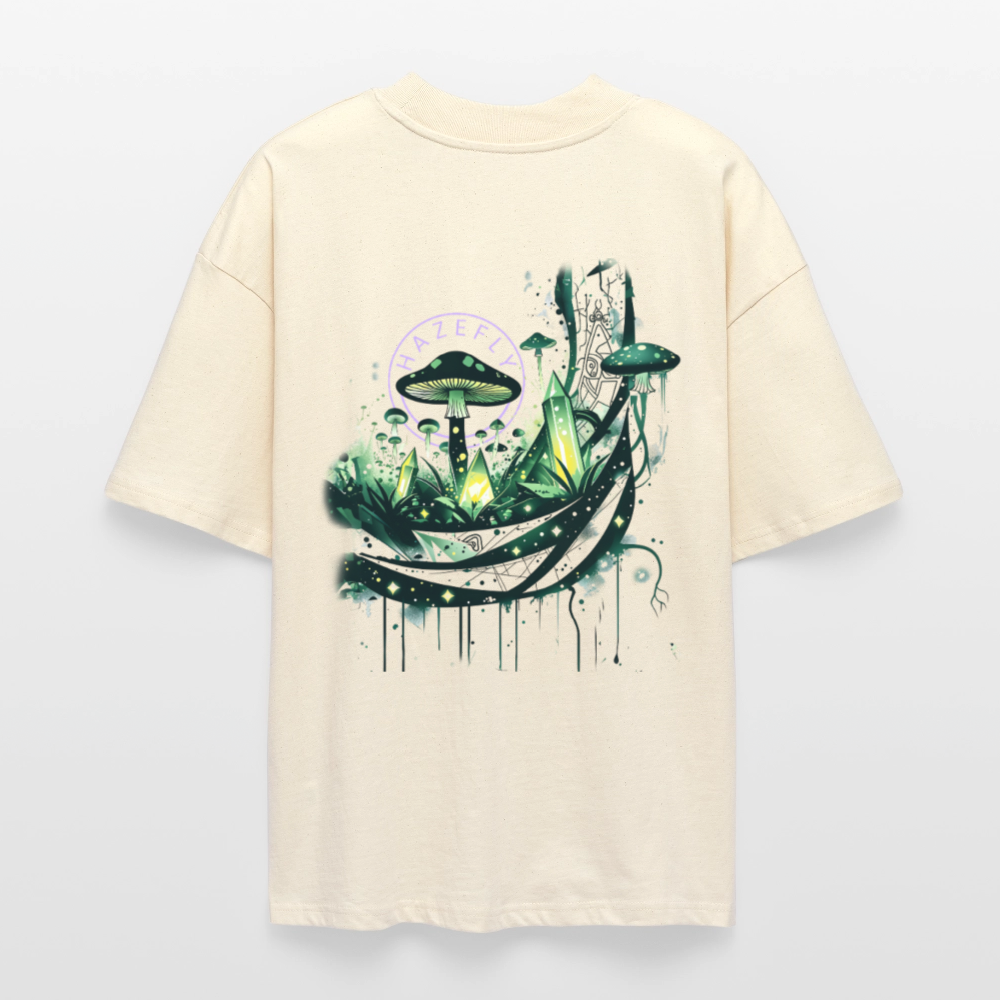 GLOW GARDEN Oversized Unisex Bio T-Shirt - Weißgrau