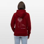 LOVE GROWS II Unisex Bio-Kapuzenjacke - Burgunderrot