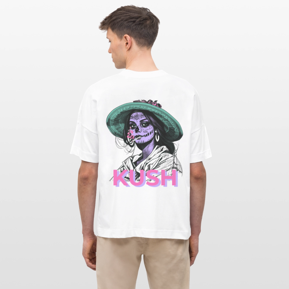 LA CATRINA KUSH Oversized Unisex Bio T-Shirt - Weiß