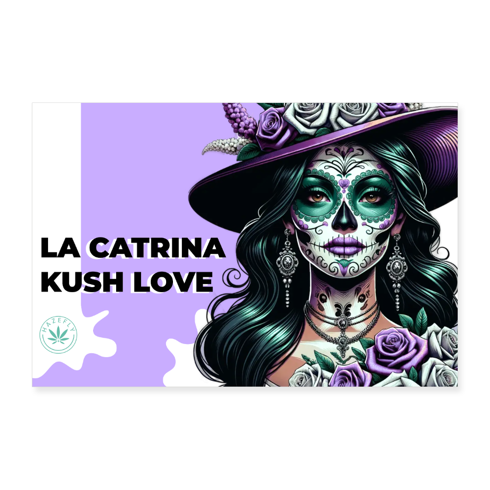 LA CATRINA KUSH LOVE Poster 60x40 cm - Weiß