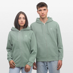 HAZEFLY LOGO WHITE Unisex Bio-Kapuzenjacke - Helles Graugrün