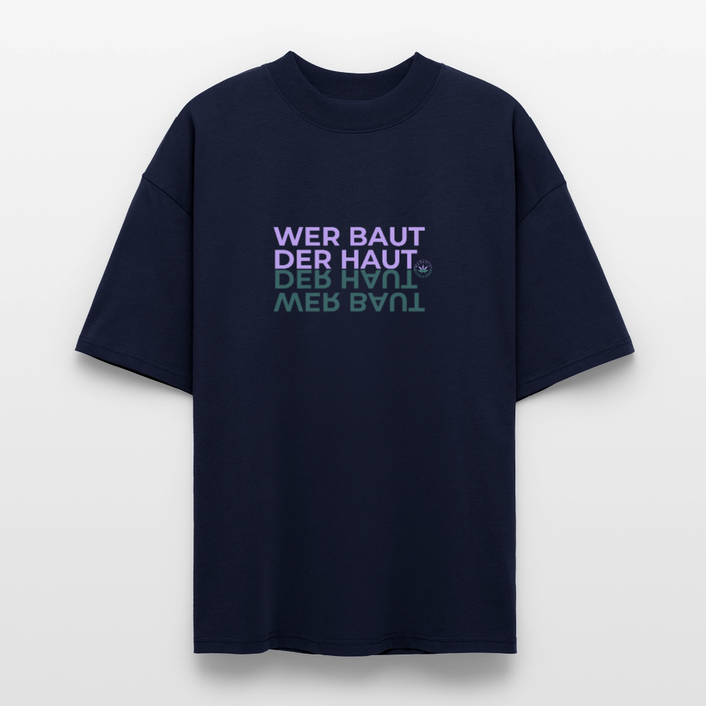 WER BAUT Oversized Unisex Bio T-Shirt - Navy